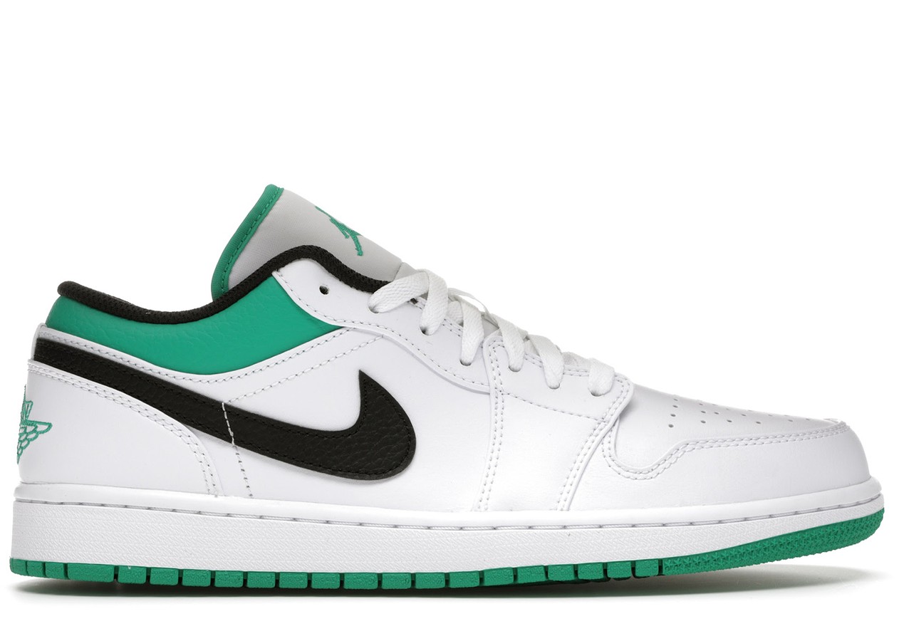 Jordan 1 Low White Lucky Green Black