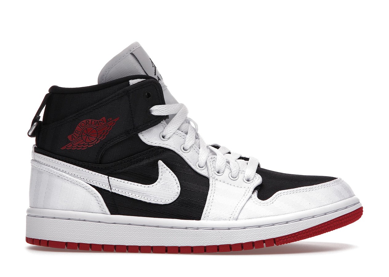 Jordan 1 Mid SE Utility Canvas White Black Gym Red (W)