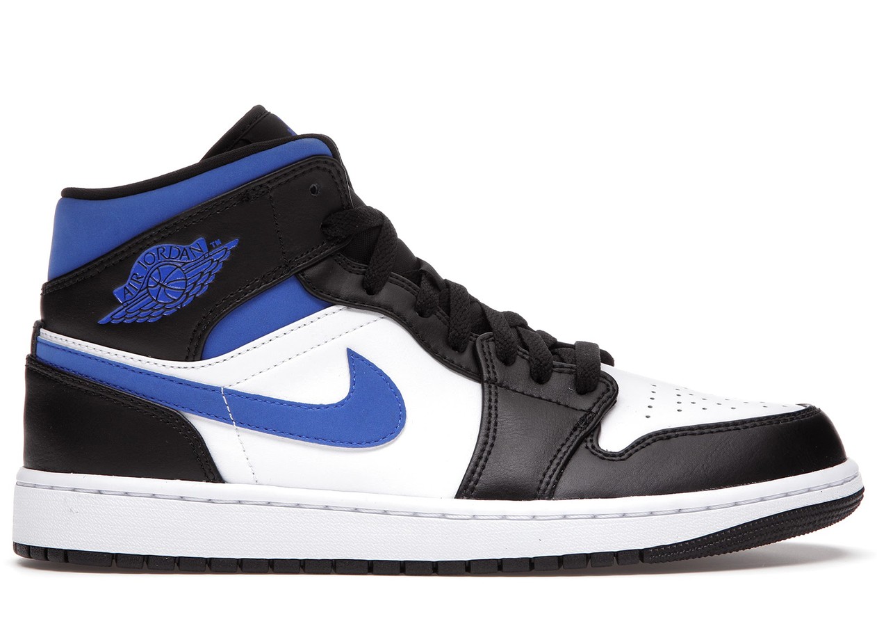 Jordan 1 Mid White Black Racer Blue