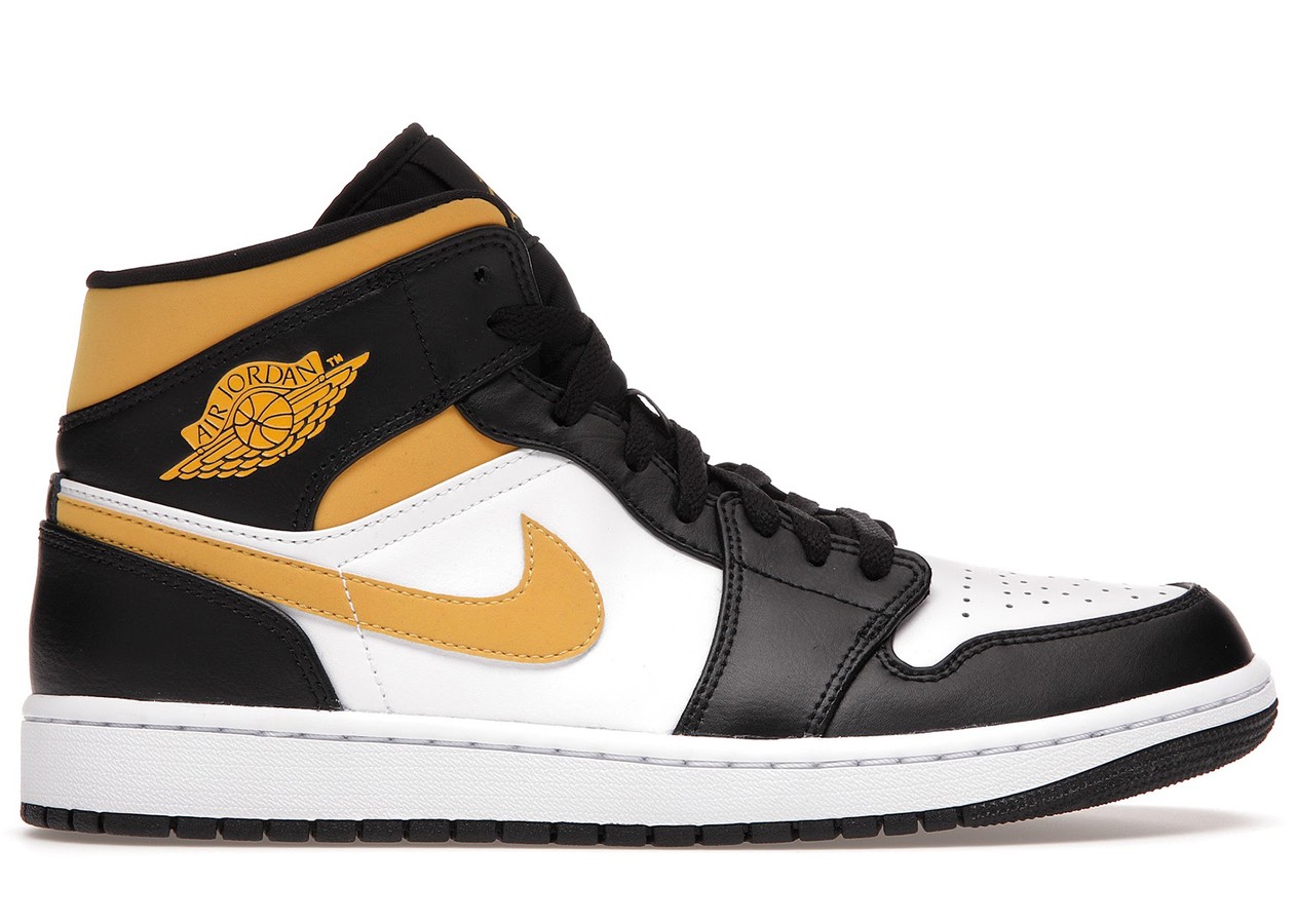 Jordan 1 Mid White Pollen Black