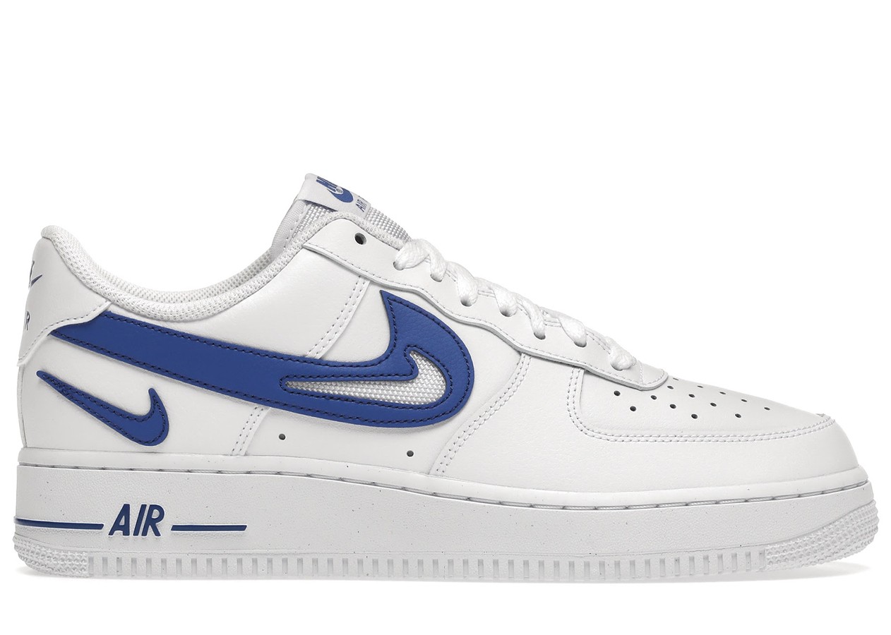 Nike Air Force 1 Low '07 FM Cut Out Swoosh White Game Royal