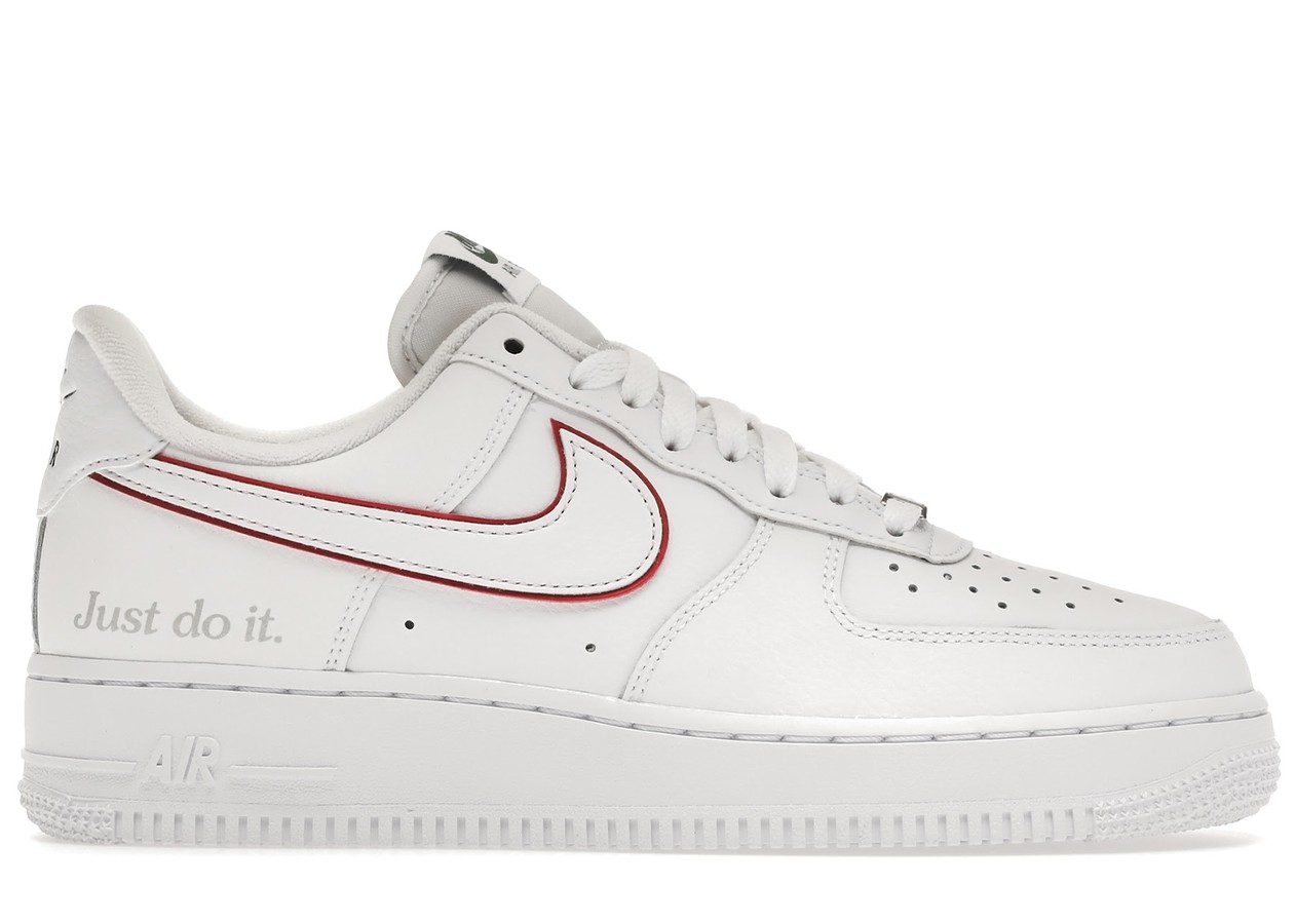 Nike Air Force 1 Low Just Do It White Noble Green Metallic Silver University Red