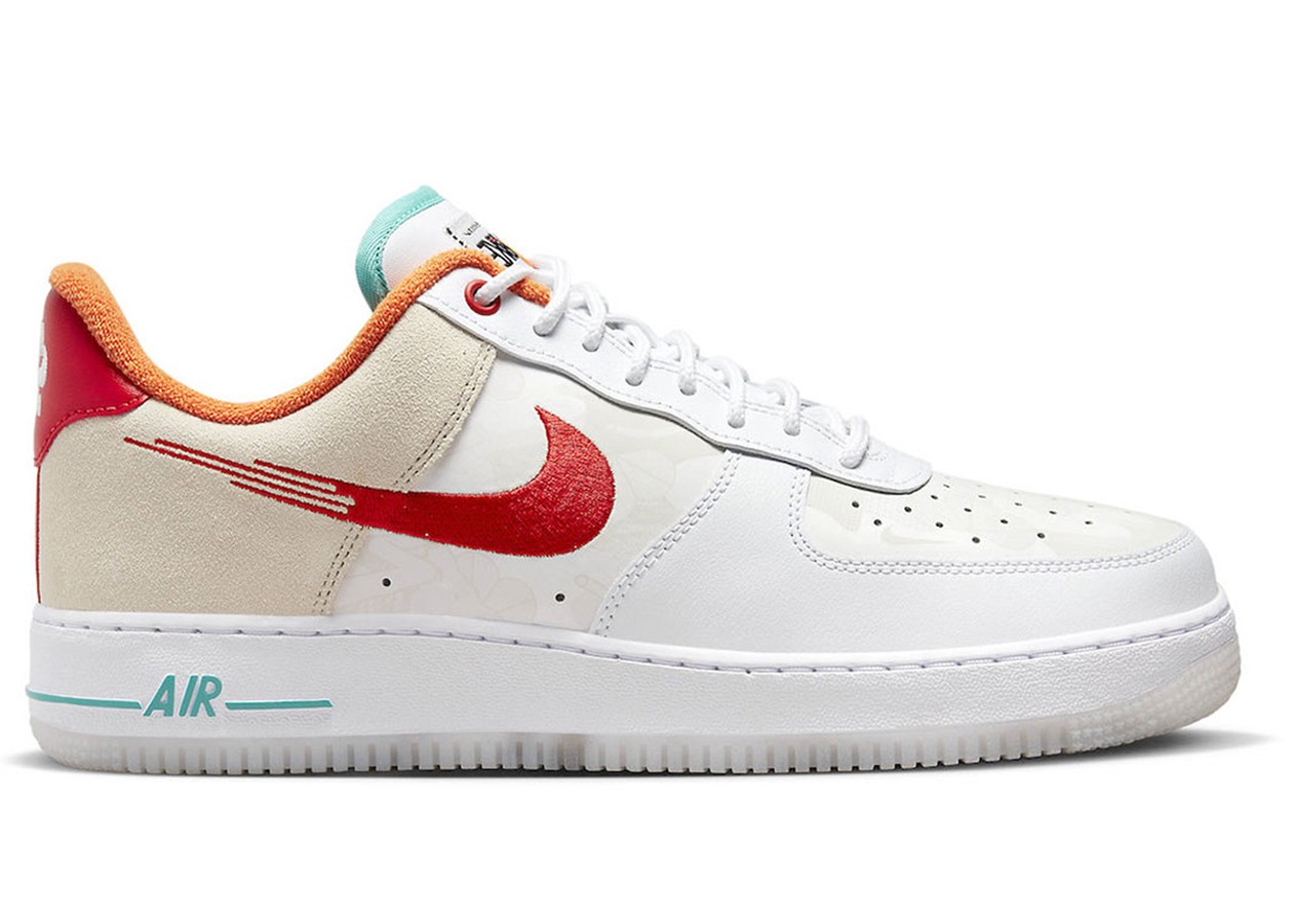 Nike Air Force 1 Low Just Do It White Red Teal