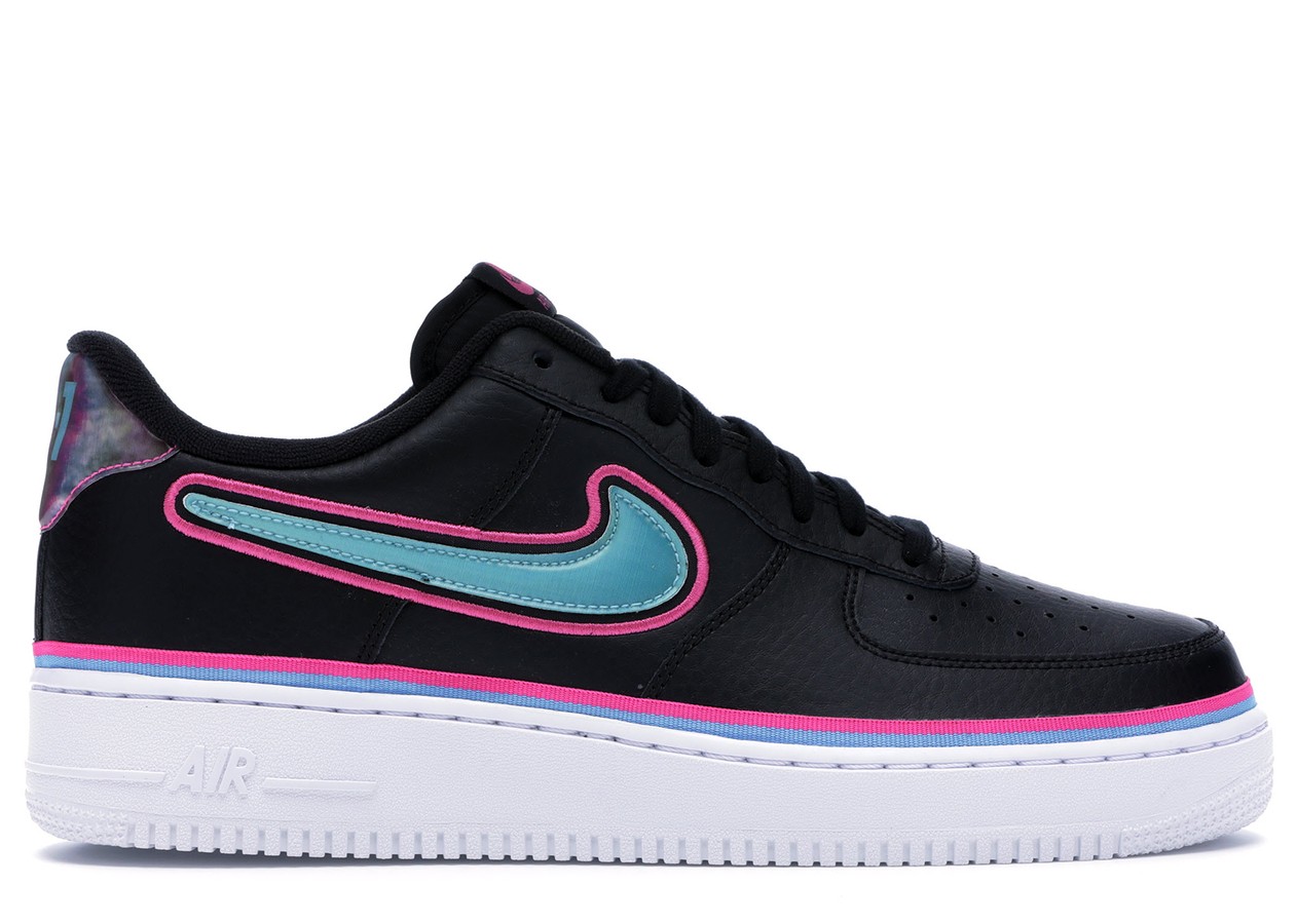 Nike Air Force 1 Low Sport NBA Black Blue Gale Laser Fuchsia