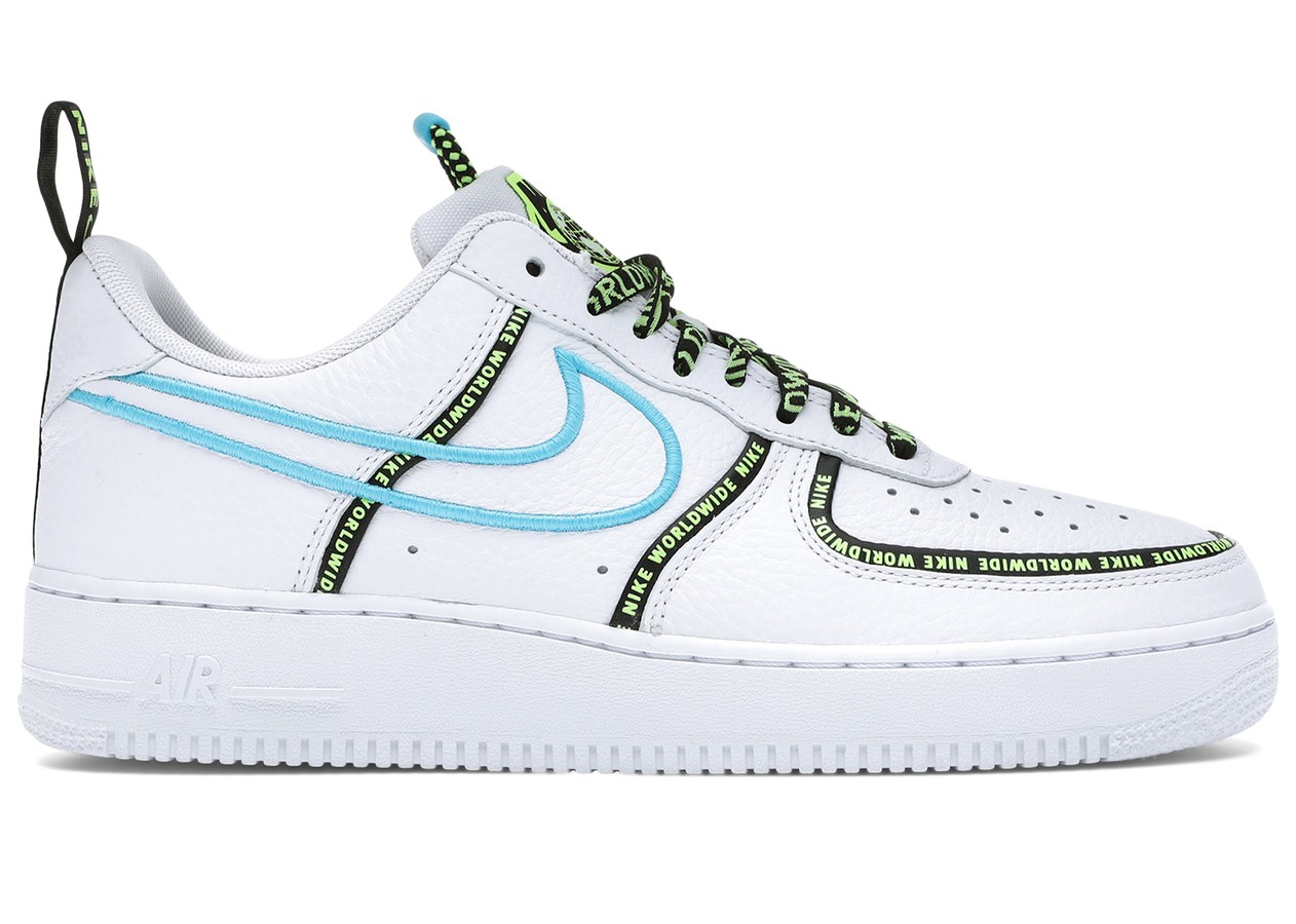 Nike Air Force 1 Low Worldwide White Blue Fury Volt