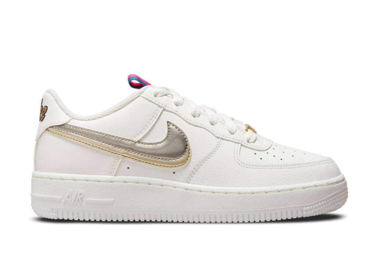 Nike Air Force 1 LV8 Double Swoosh Silver Gold (GS)