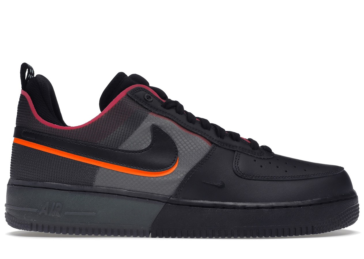 Nike Air Force 1 React Black Black Team Orange Pink Prime