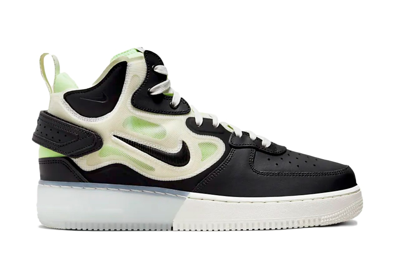 Nike Air Force 1 React Mid Black Sail Ghost Green