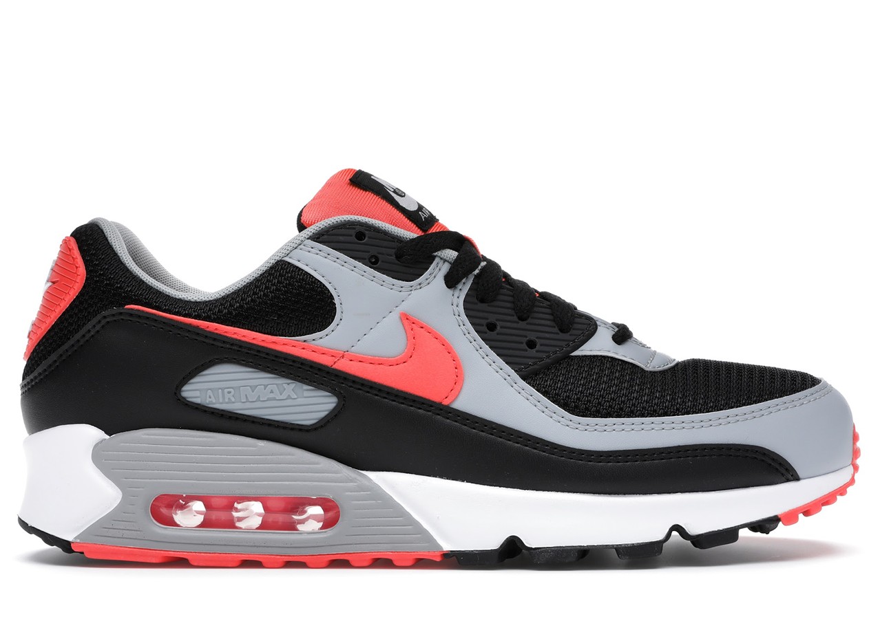 Nike Air Max 90 Black Radiant Red Wolf Grey