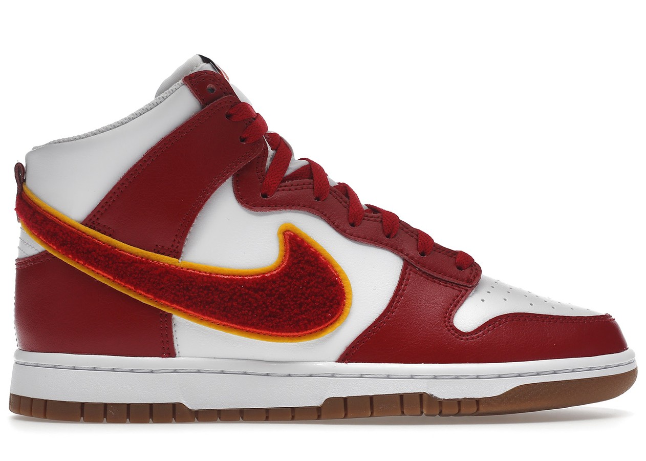 Nike Dunk High Chenille Swoosh White Gym Red