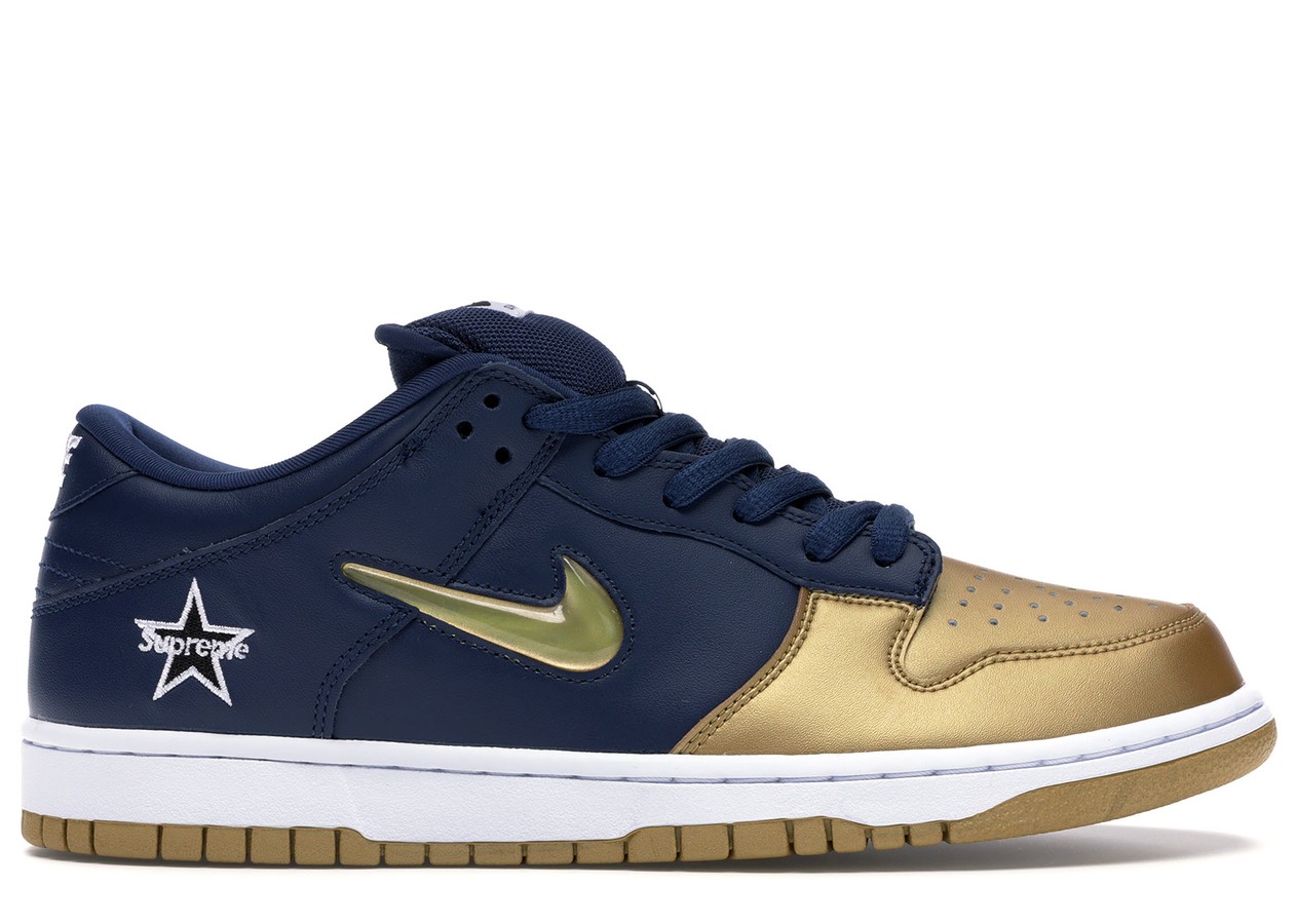 Nike SB Dunk Low Supreme Jewel Swoosh Gold